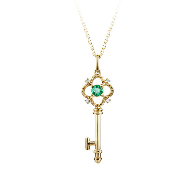 Original Design S925 Sterling Silver Key Necklace - 0 - Bijou Her - Color -  - 