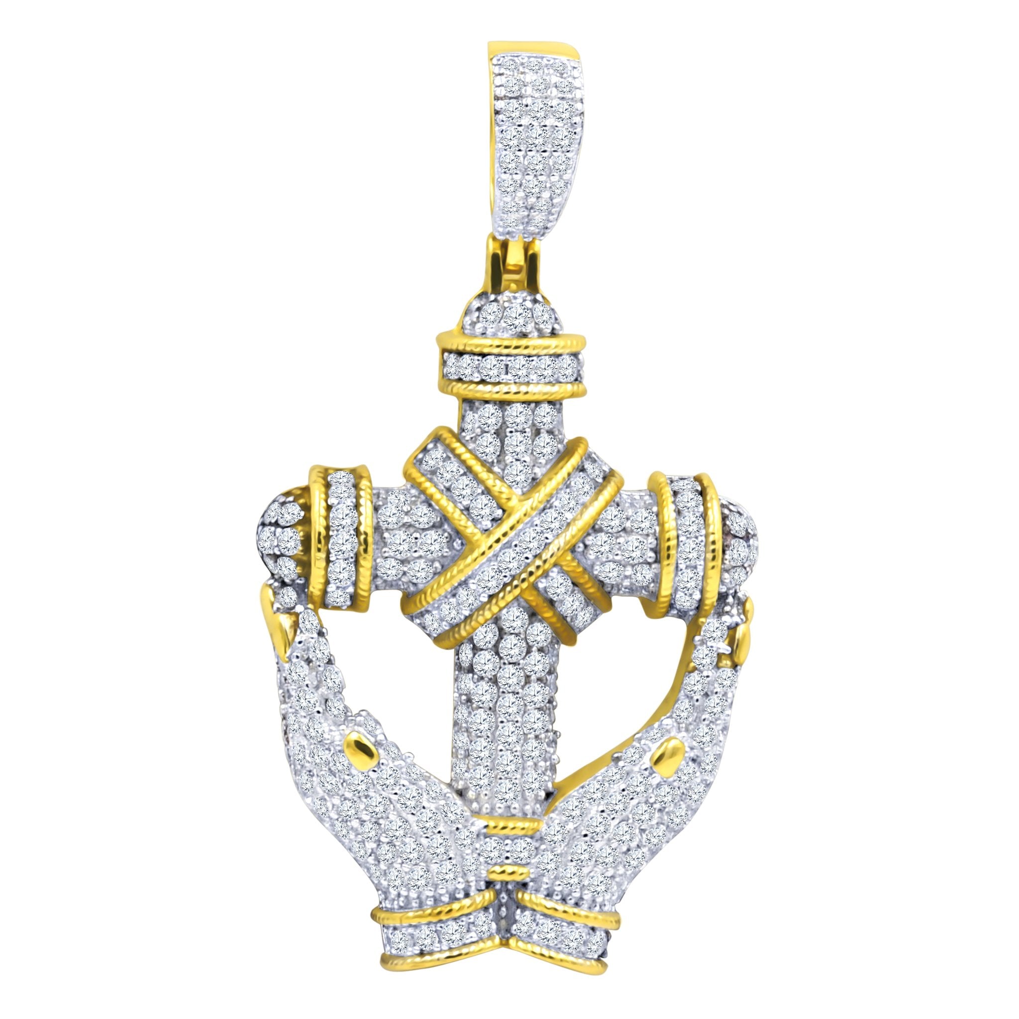 Sanctitude Cross Pendant with CZ Stones - Immaculate Christian Jewelry - Jewelry & Watches - Bijou Her -  -  - 