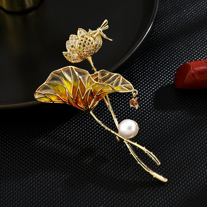 Lotus Pond Moonlight Brooch High-grade Female - 0 - Bijou Her -  -  - 