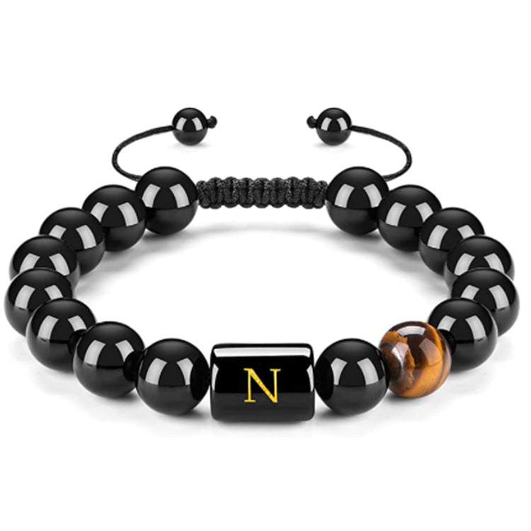 Men's Natural Black Agate Bracelet - 0 - Bijou Her - style -  - 