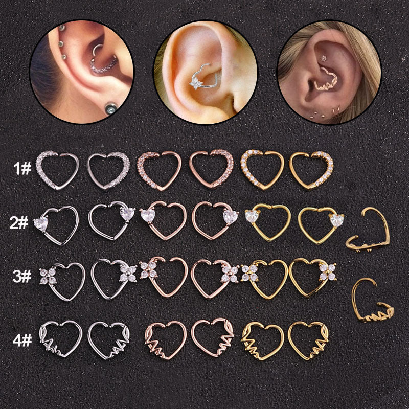 Women's Fashion Cartilaginous Ear Heart-shaped Earrings - 0 - Bijou Her -  -  - 