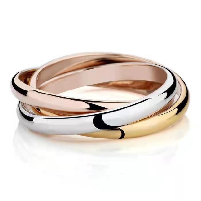 Sansheng Sanshi Couple Personality Simple Three Ring Non-fading Titanium Steel - 0 - Bijou Her -  -  - 