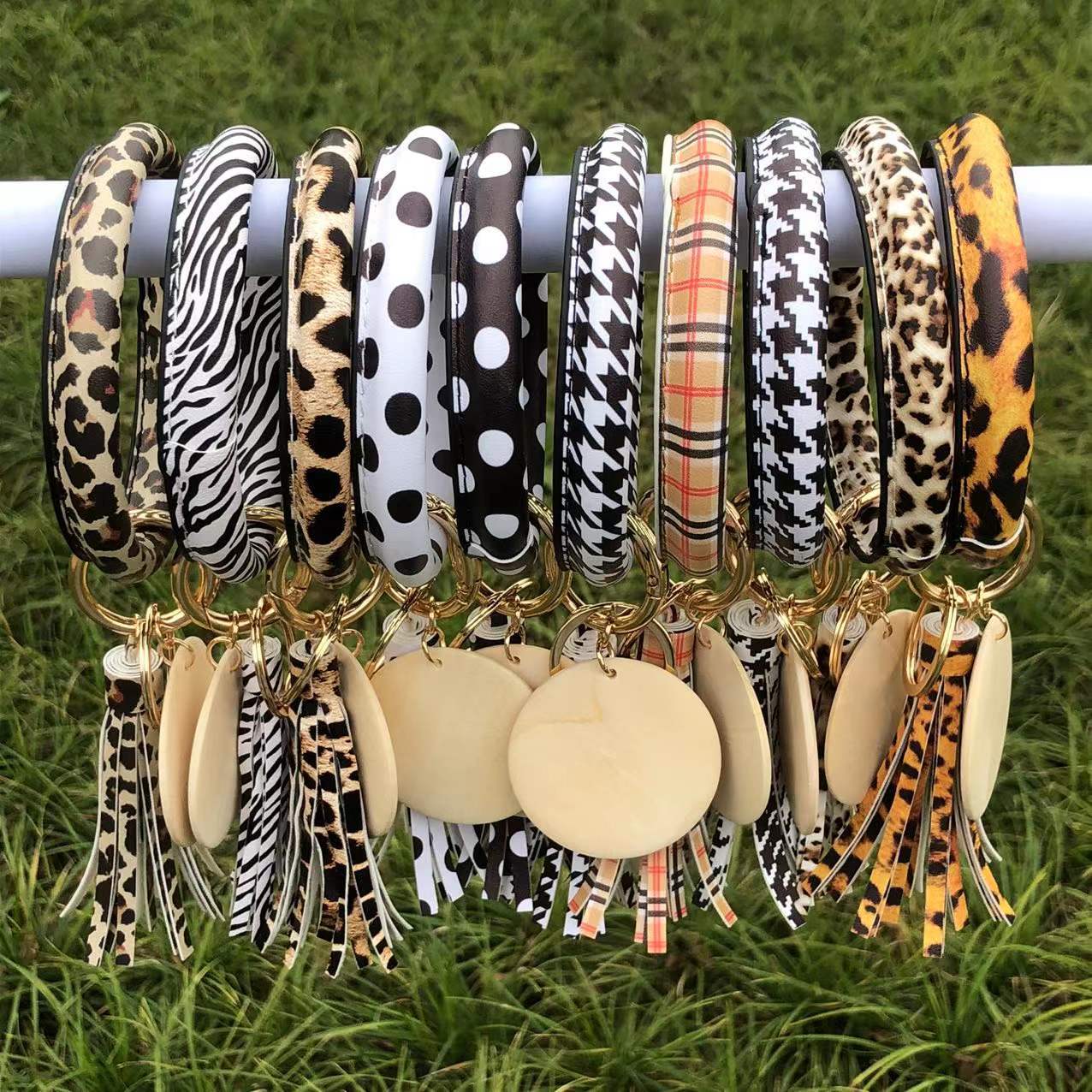 Leather Bracelet Year Of The Tiger Zebra Fringe Pendant Bracelet - 0 - Bijou Her -  -  - 