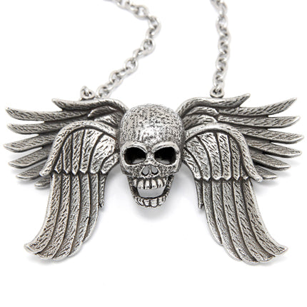 Skull Wing Necklace - Bold Statement Piece in 316L Stainless Steel - Jewelry & Watches - Bijou Her -  -  - 