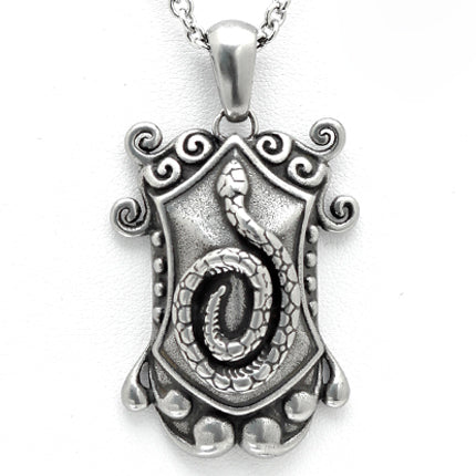 Snake Shield Necklace for Protection from Venom - Stainless Steel Pendant with 18" Chain and Pouch - Jewelry & Watches - Bijou Her -  -  - 