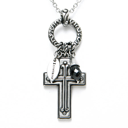 Stainless Steel Cross Pendant Necklace - Fashion Accessory with Charm Bracelet Feel and Religious Symbolism - Jewelry & Watches - Bijou Her -  -  - 