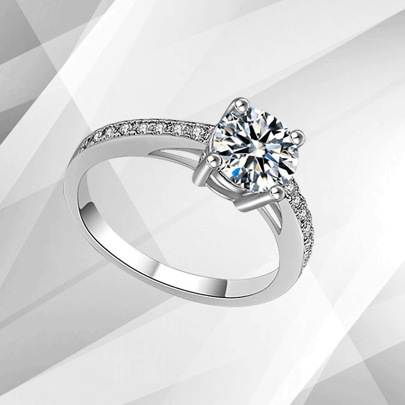 Nature-Inspired Women's Engagement Ring | 2.50Ct CZ Diamond | Prong & Channel Settings - Jewelry & Watches - Bijou Her -  -  - 