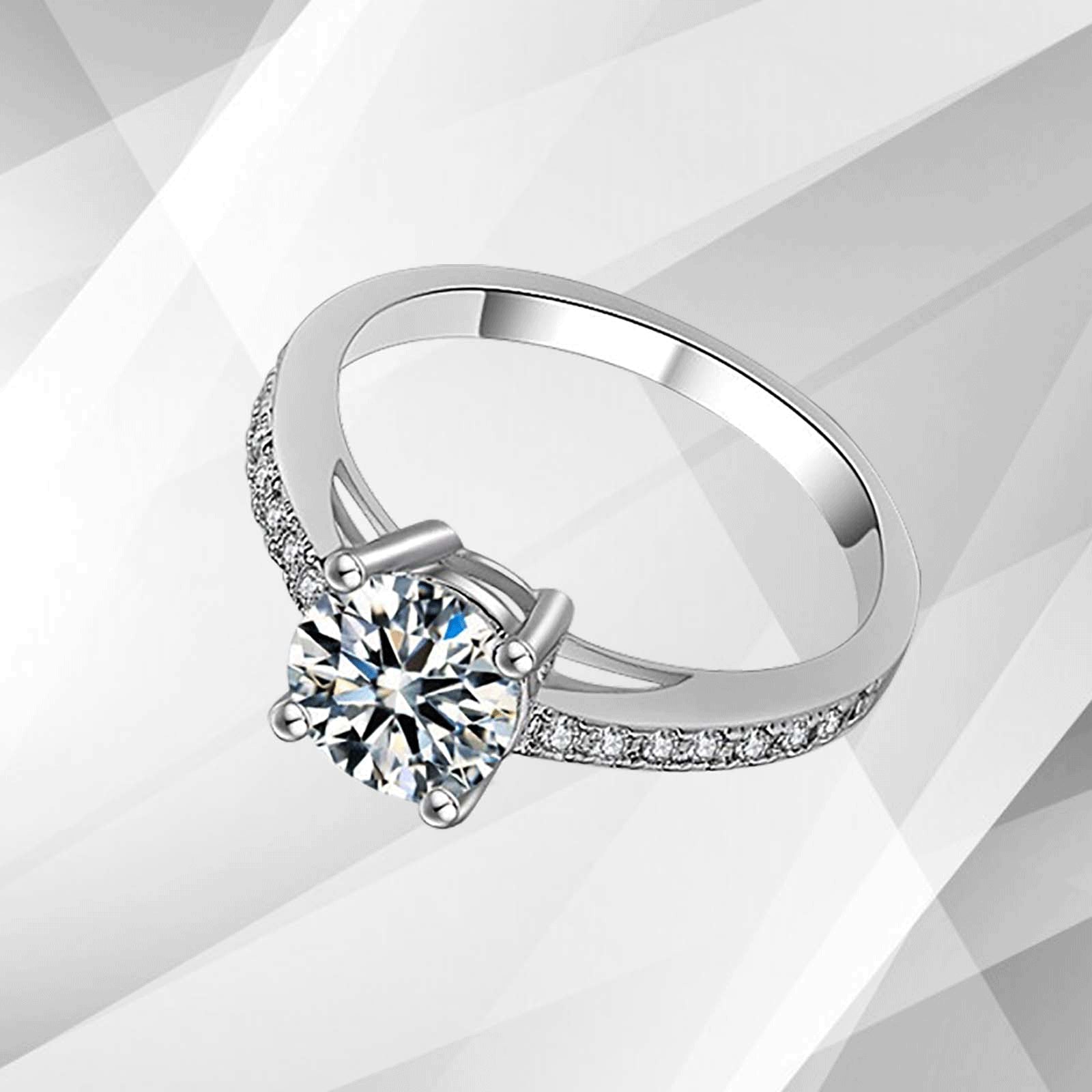 Nature-Inspired Women's Engagement Ring | 2.50Ct CZ Diamond | Prong & Channel Settings - Jewelry & Watches - Bijou Her -  -  - 