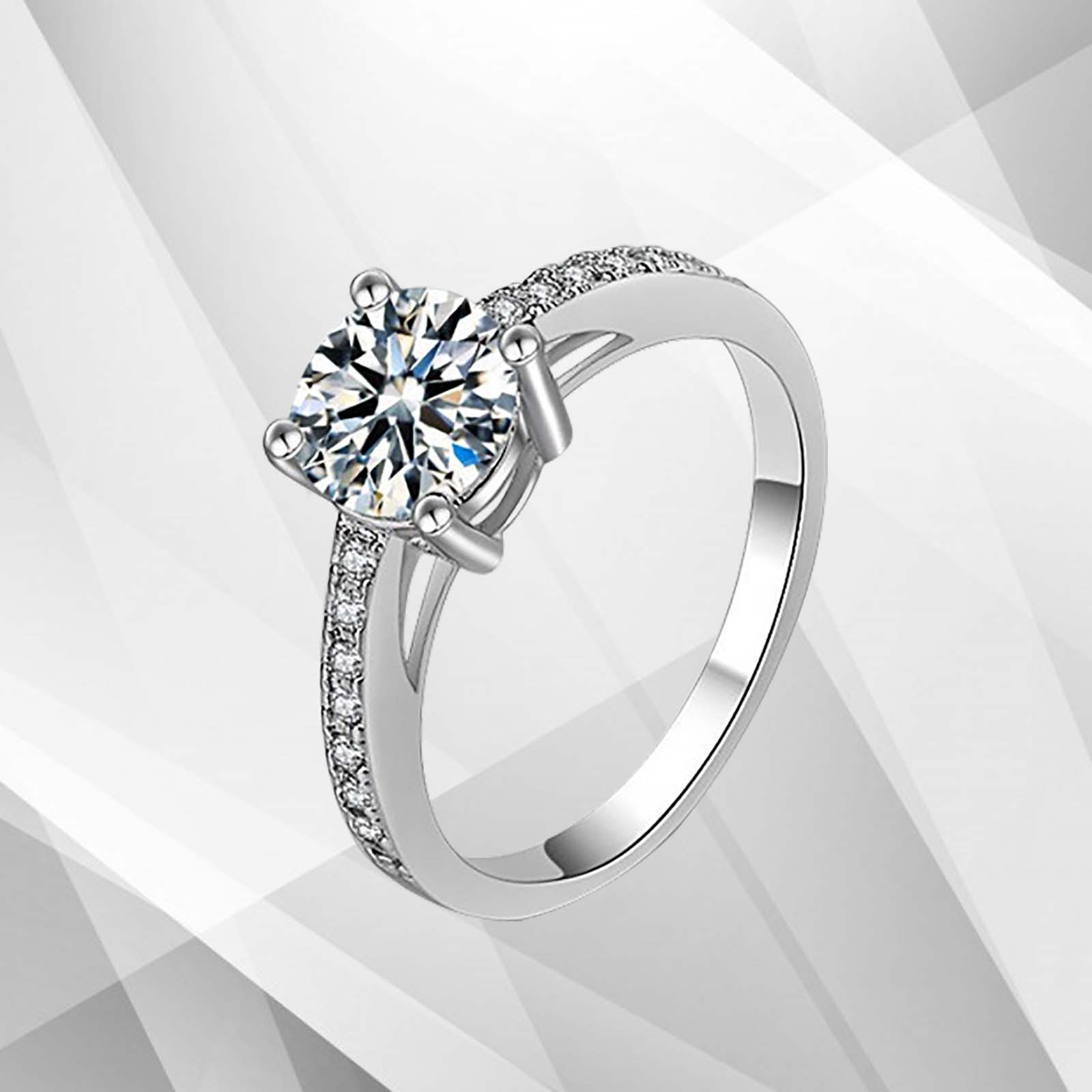 Nature-Inspired Women's Engagement Ring | 2.50Ct CZ Diamond | Prong & Channel Settings - Jewelry & Watches - Bijou Her -  -  - 