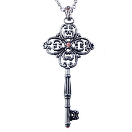 Unlock Your Secret Garden with CZ and Agate Key Necklace - Jewelry & Watches - Bijou Her -  -  - 