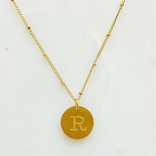 Singular Charm Gold Coin Initial Necklace by Ellison + Young - Jewelry & Watches - Bijou Her - Title -  - 