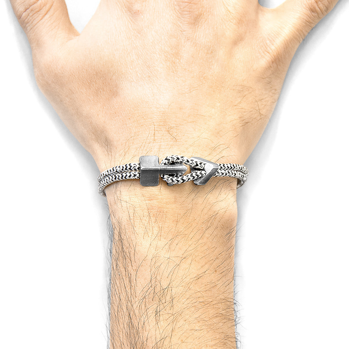 White Noir Brixham Silver and Rope Bracelet: Handcrafted in Great Britain with Marine Grade Polyester and Sterling Silver Clasp - Jewelry & Watches - Bijou Her -  -  - 