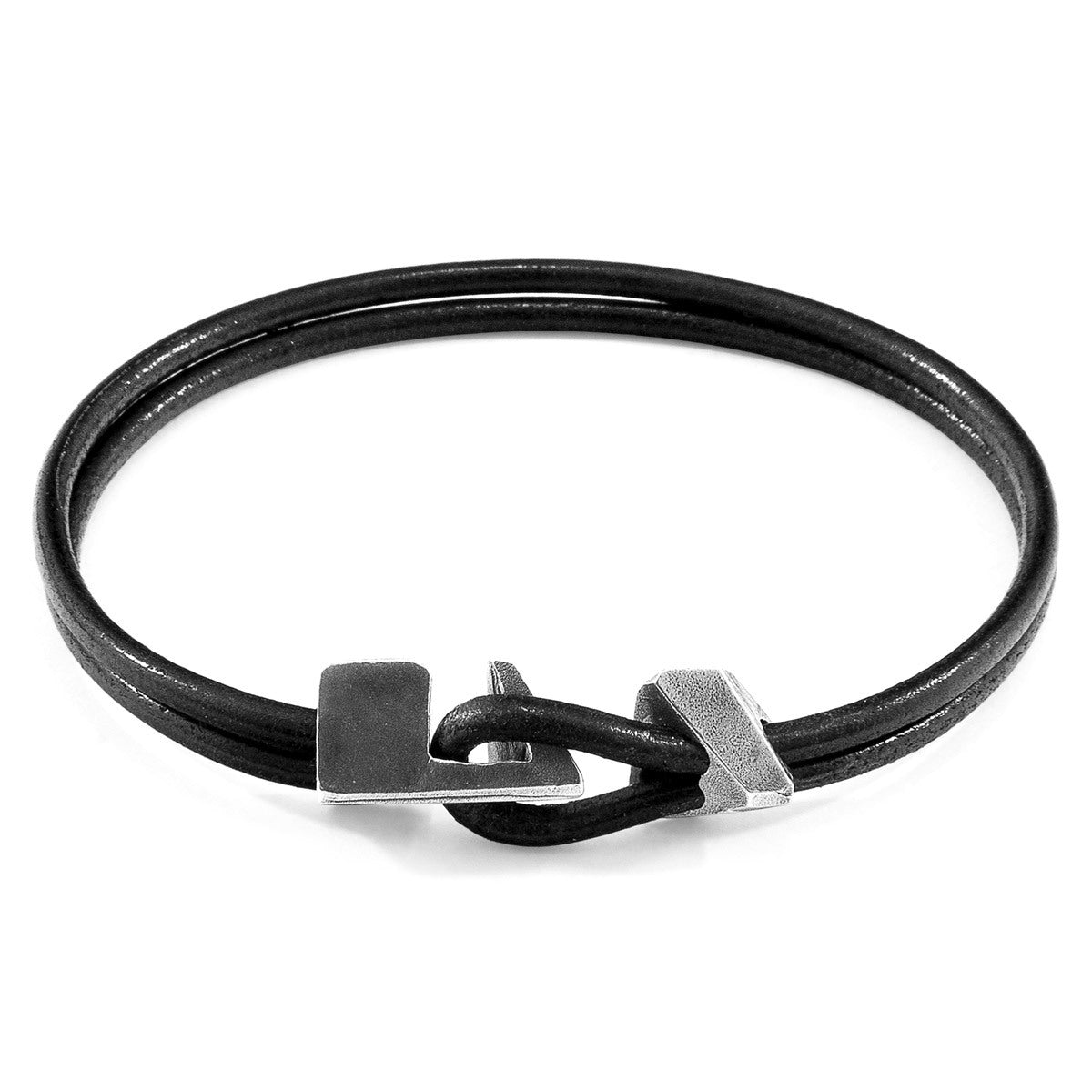 Raven Black Brixham Leather & Silver Bracelet - Handcrafted in Great Britain - Jewelry & Watches - Bijou Her -  -  - 