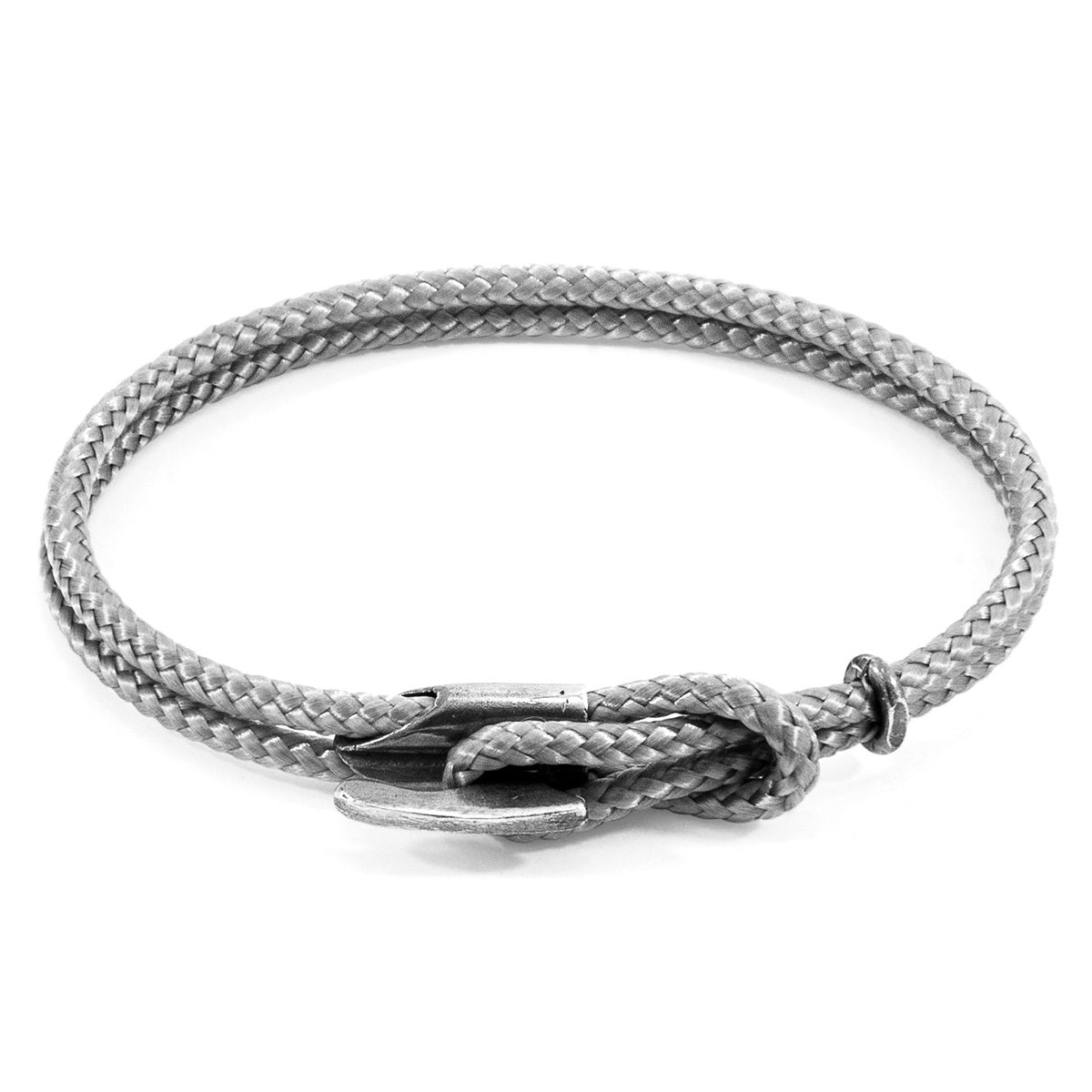 Grey Padstow Silver and Rope Bracelet: Handcrafted in Great Britain with Marine Grade Polyester and Sterling Silver - Jewelry & Watches - Bijou Her -  -  - 