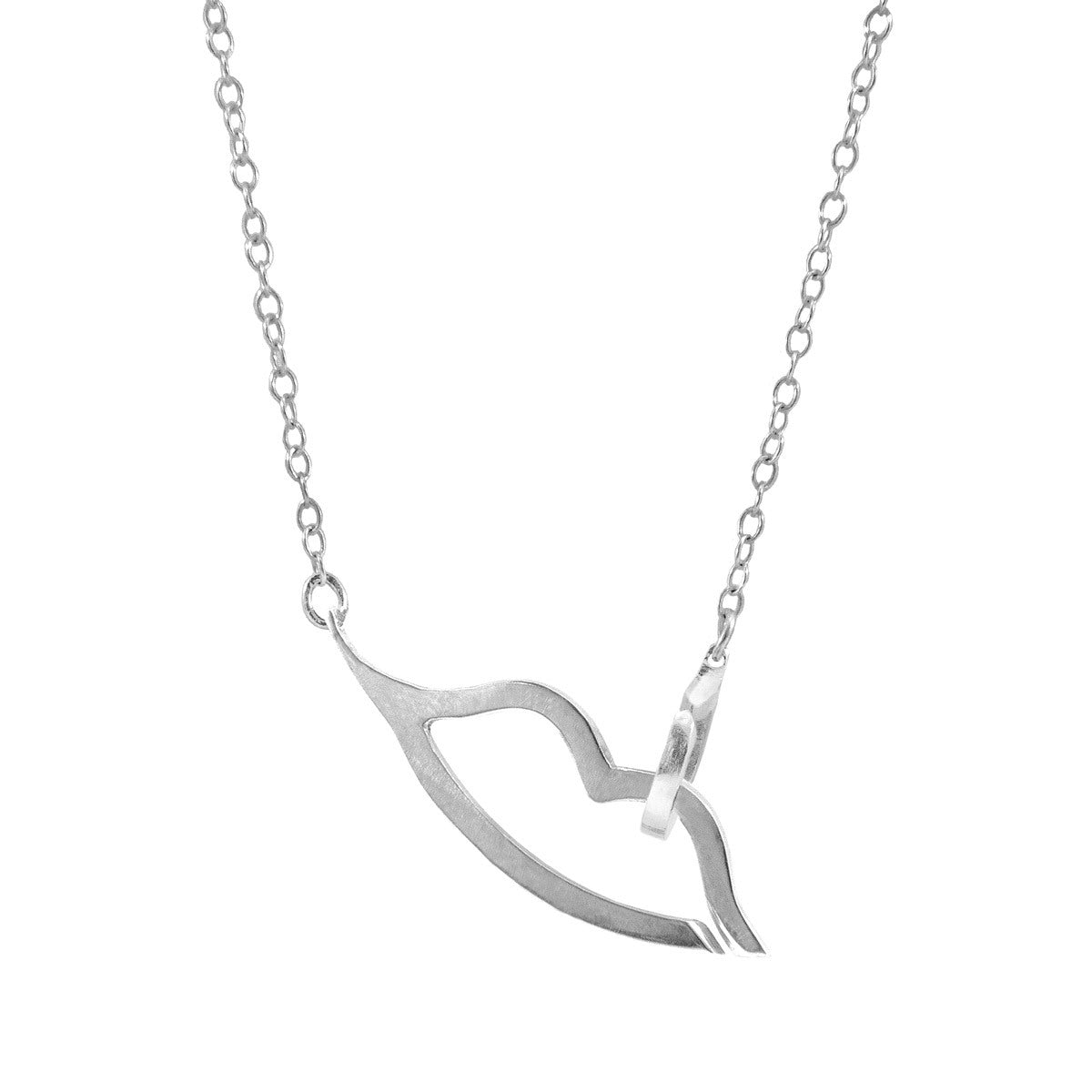 Handcrafted Kissing Lips Silver Pendant Necklace - British Design by ANCHOR & CREW - Jewelry & Watches - Bijou Her -  -  - 