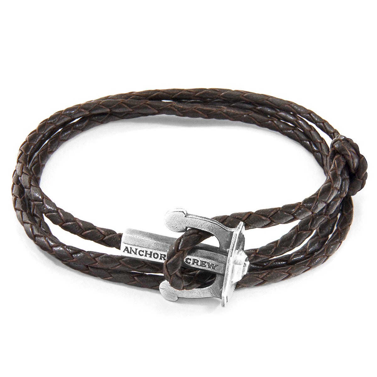 Handcrafted Dark Brown Leather & Silver Anchor Bracelet - Jewelry & Watches - Bijou Her -  -  - 