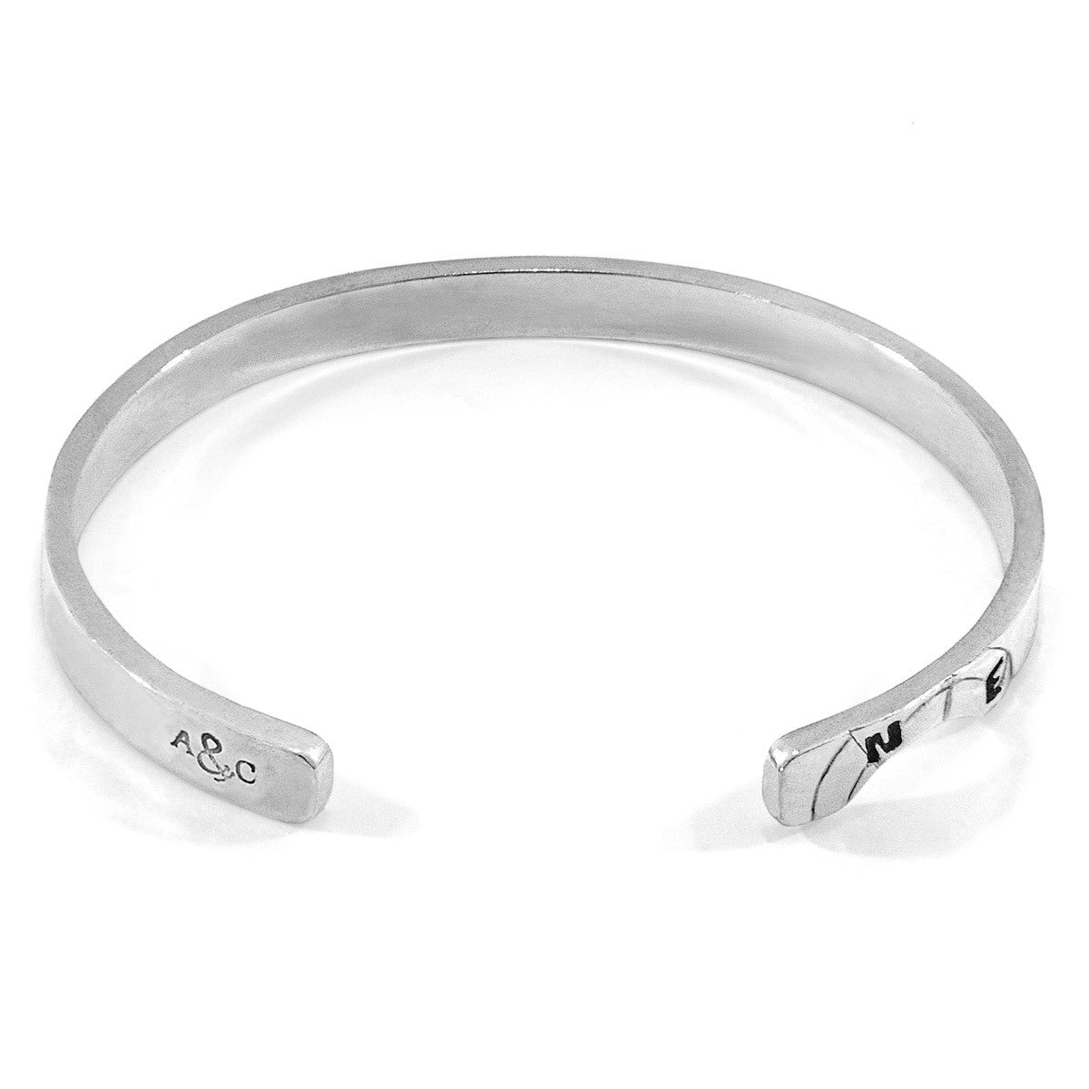 Minimalist Russell Compass Cutout Silver Bangle Jewelry - Jewelry & Watches - Bijou Her -  -  - 