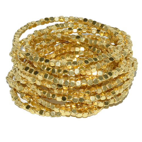 Versatile Set of 15 Stackable Gold Beaded Bracelets - Hypoallergenic Ava Bracelets for Everyday Style - Bracelets - Bijou Her - Available Colors -  - 