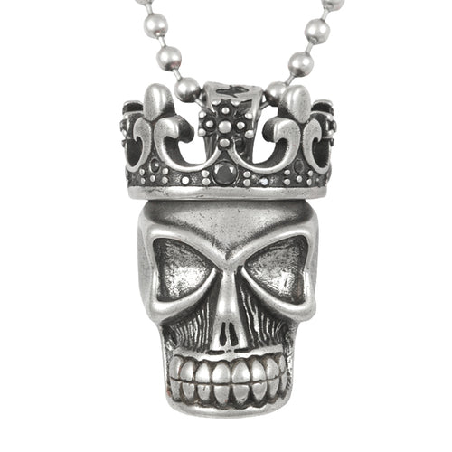 Rock Royalty Necklace - Two Piece Crown and Skull Pendant - Jewelry & Watches - Bijou Her - color -  - 