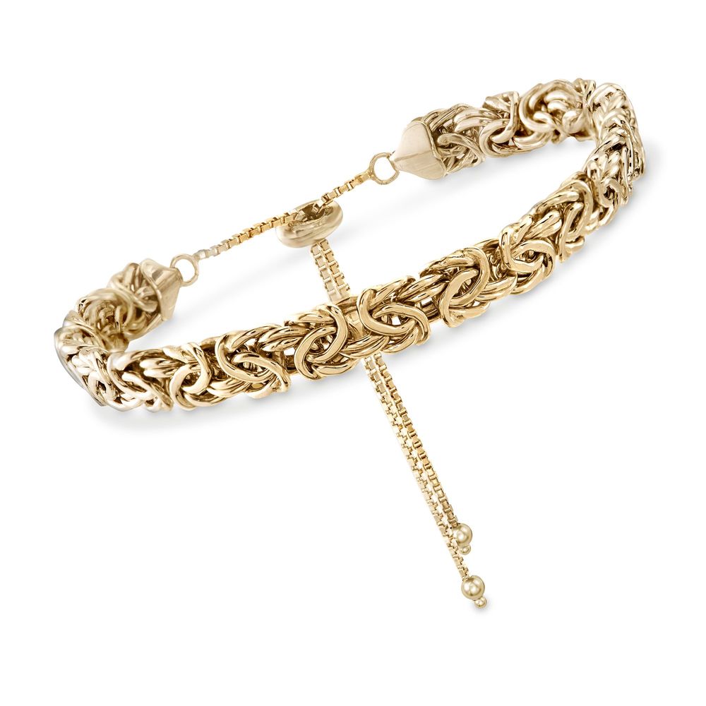 Italian Design 14K Gold Plated Byzantine Bracelet with Pull Clasp - Father's Day Gift, 8.50 Inches Length - Jewelry & Watches - Bijou Her -  -  - 