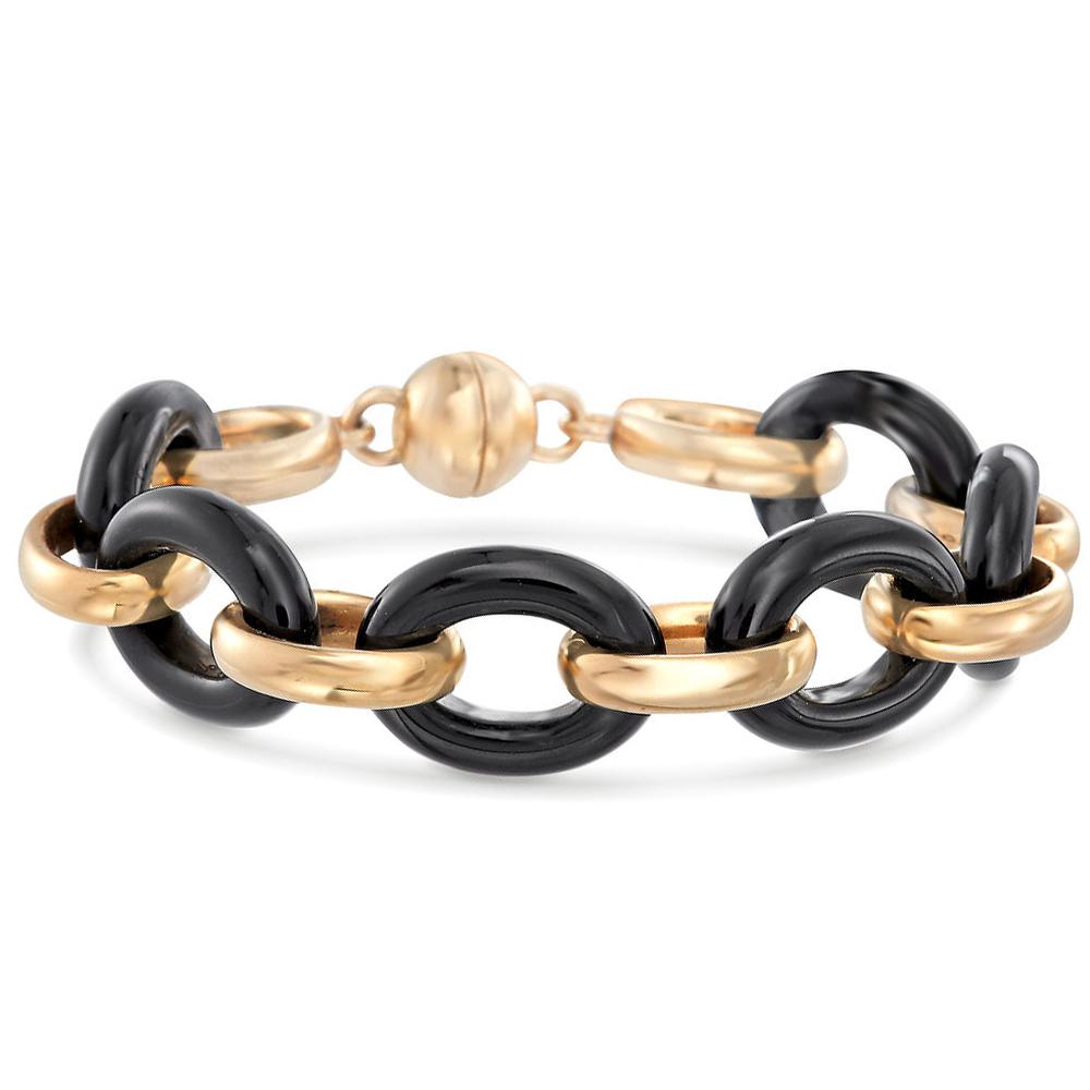 Onyx Ceramic Bracelet in 18K Gold Plated - Large Link, Hypoallergenic, Made in Italy - Jewelry & Watches - Bijou Her -  -  - 