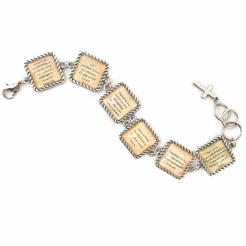 Serenity Prayer Charm Bracelet - Antique Silver Twist Edge Design - Bracelets - Bijou Her - Style - Add a Charm Bangle Bracelet! - 