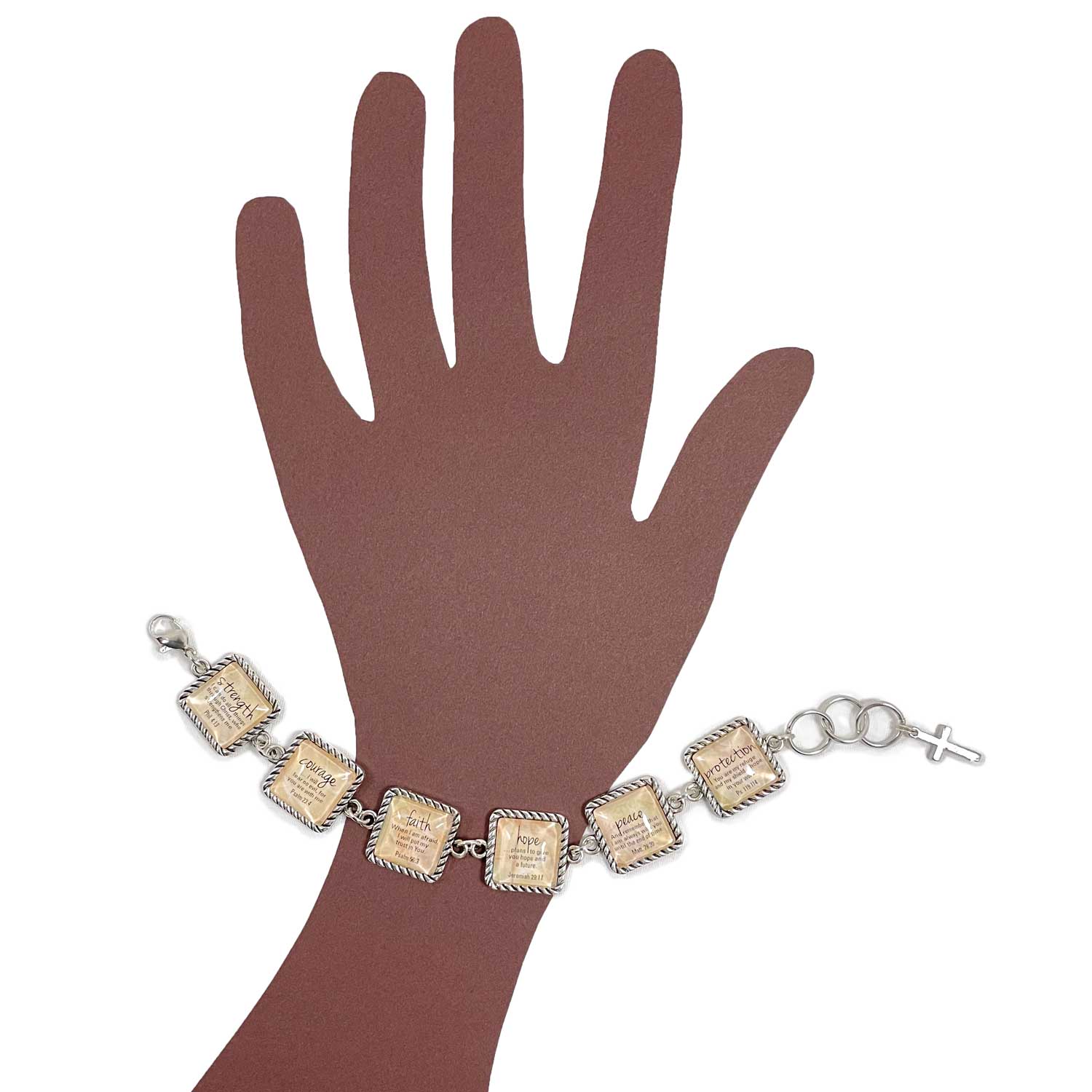 Serenity Prayer Charm Bracelet - Antique Silver Twist Edge Design - Bracelets - Bijou Her -  -  - 