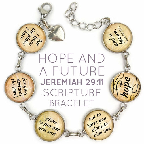 Jeremiah 29:11 Scripture Charm Bracelet - Plans for Hope and a Future - Bracelets - Bijou Her - Dangling Charm -  - 