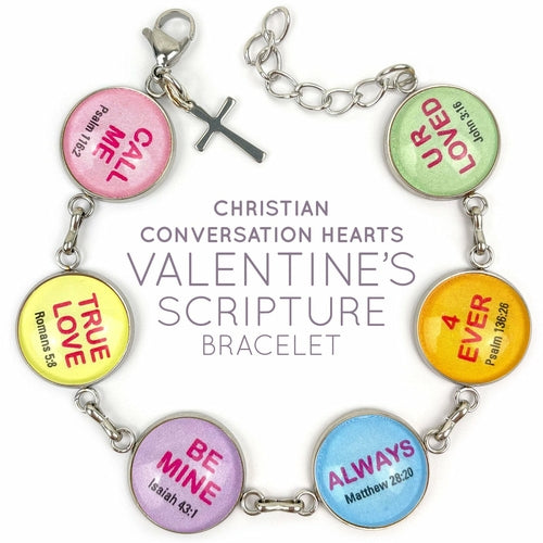 Scripture Charm Bracelet with Candy-Colored Affirmations - Handcrafted and Gift-Ready - Bracelets - Bijou Her - Dangling Charm -  - 