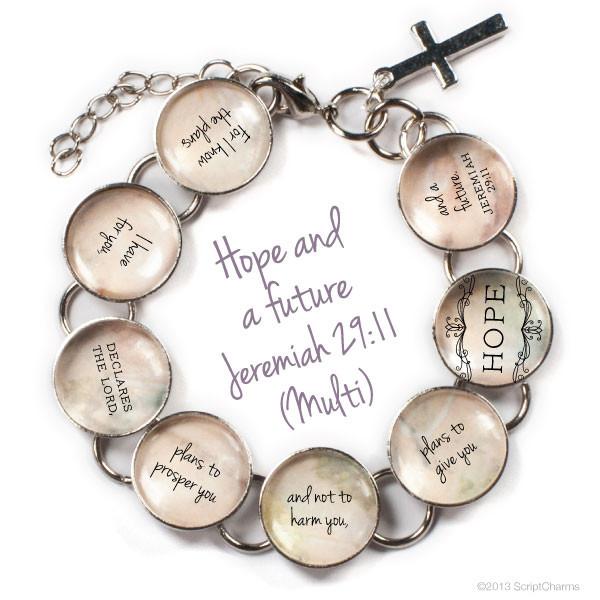 Jeremiah 29:11 Scripture Charm Bracelet - Plans for Hope and a Future - Bracelets - Bijou Her -  -  - 