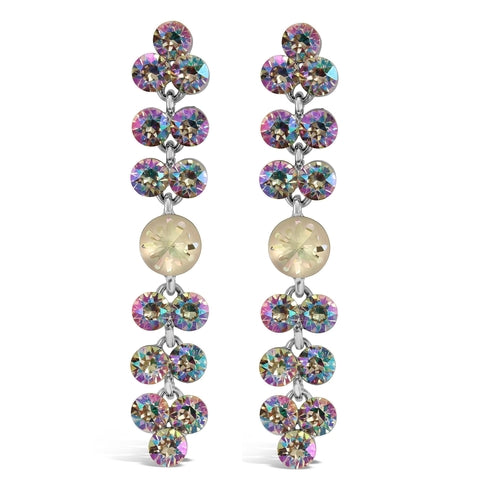 Ocean-Inspired Swarovski Crystal Earrings - Hypoallergenic Silver Tone Alloy - 2.75" x 0.25" - Free Shipping - Earrings - Bijou Her - Color -  - 