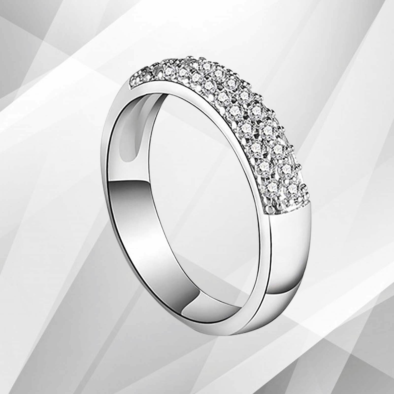 Micro Pave Women's Engagement Ring | Cambodian CZ Diamond | 0.35Ct | Brass | NDC4 - Jewelry & Watches - Bijou Her -  -  - 