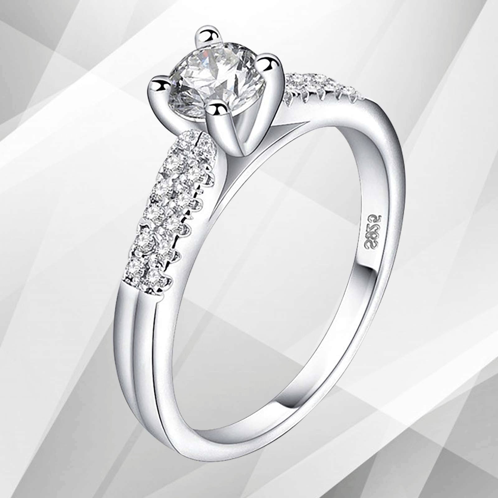 Nature-Inspired Women's Engagement Ring | 2.00Ct CZ Diamond | Prong & Channel Settings | Hypoallergenic | Free Shipping - Jewelry & Watches - Bijou Her -  -  - 