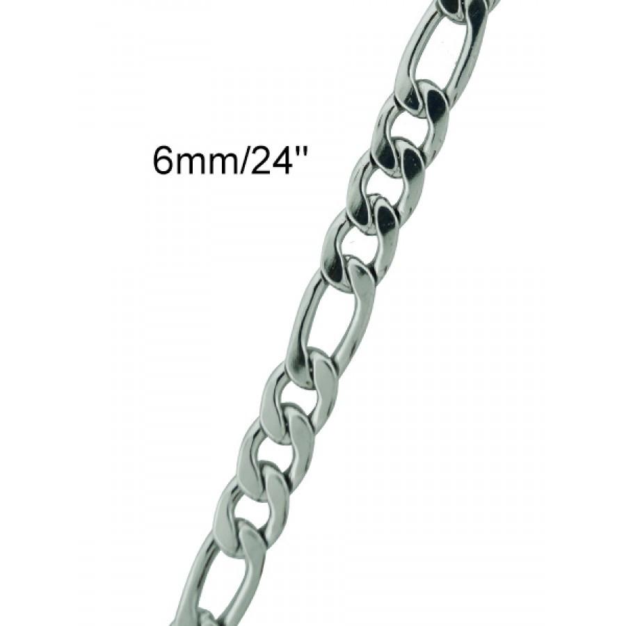 Stainless Steel Figro Chain for Men - CC115-24-A - Jewelry & Watches - Bijou Her -  -  - 