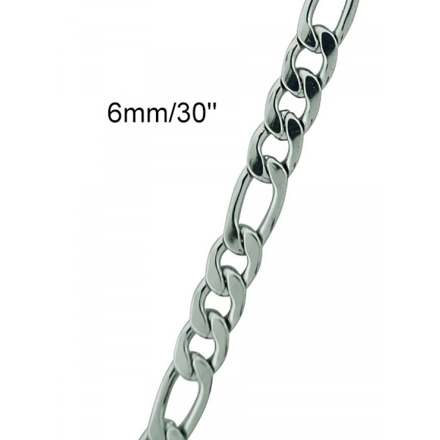 Stainless Steel Figro Chain for Men - CC115-30-A - Jewelry & Watches - Bijou Her -  -  - 