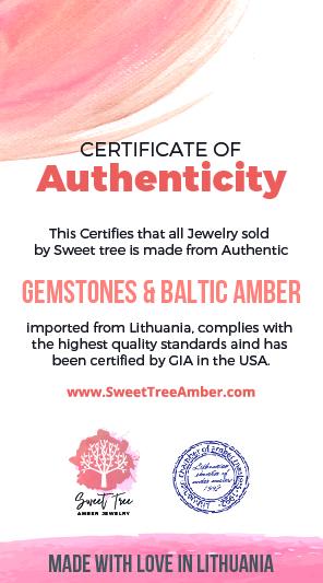 Pink Amber and Rose Quartz Baby Teething Necklace - Certified by GIA, Natural Relief for Irritability and Fussiness - Jewelry & Watches - Bijou Her -  -  - 