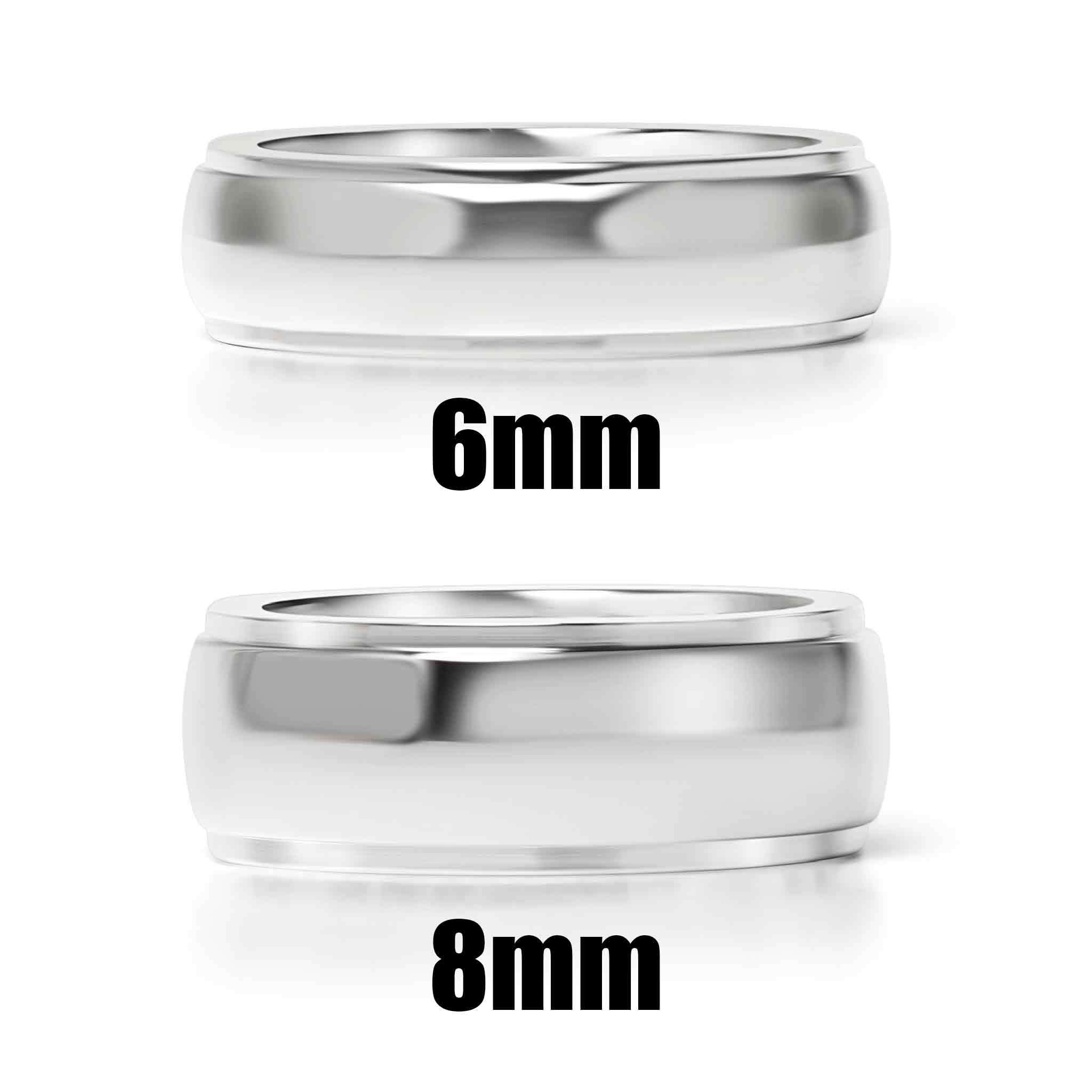 Highly Polished Stainless Steel Blank Ring with Rounded Center and Edge - Customizable and Hypoallergenic - Jewelry & Watches - Bijou Her -  -  - 