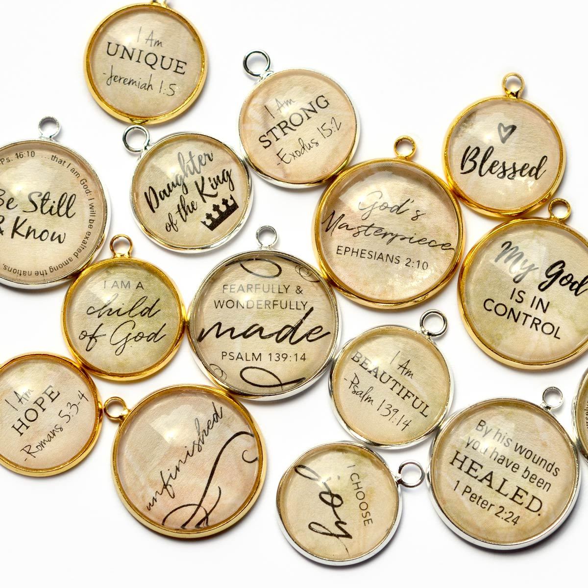 Matthew 28:20 Scripture Charms for DIY Christian Jewelry - Pendants, Stones & Charms - Bijou Her -  -  - 