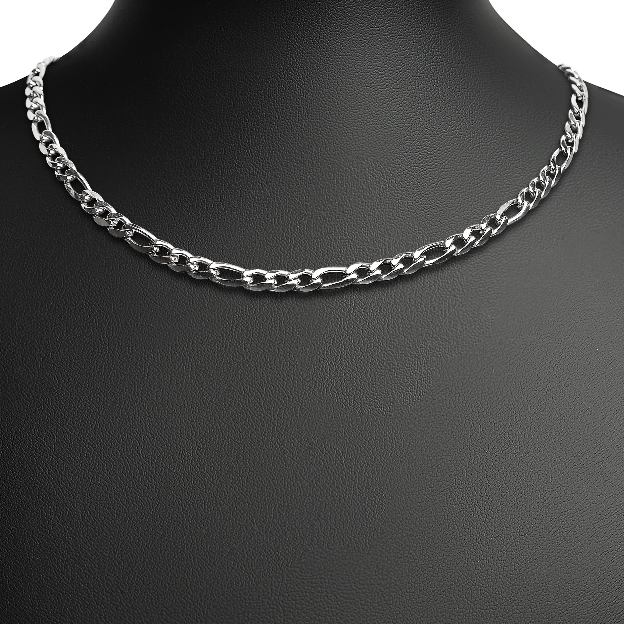 Stainless Steel Figaro Chain Necklace - Timeless Design, Hypoallergenic, Rust-Proof - 8g, 12mm-9mm - Online Store - Jewelry & Watches - Bijou Her -  -  - 