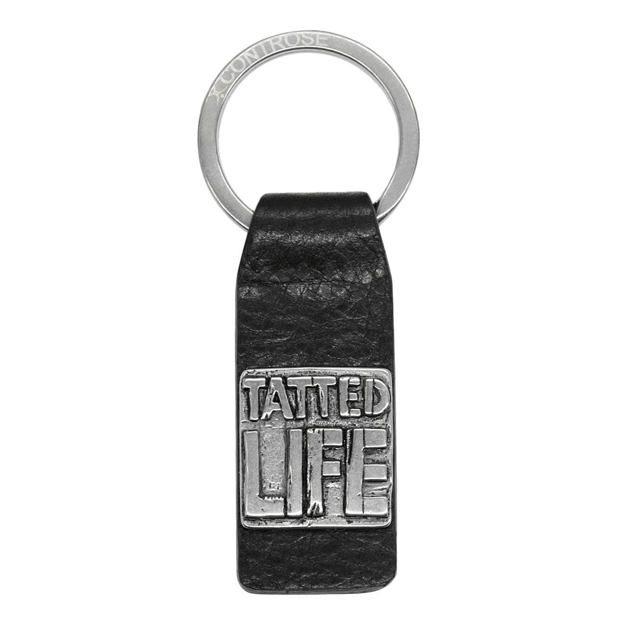 Tatted Life Leather Keychain - Stainless Steel & Black Strap - Jewelry & Watches - Bijou Her -  -  - 