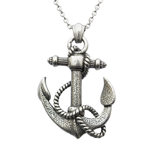 Stainless Steel Anchor Pendant Necklace - Grounding Talisman Jewelry - Jewelry & Watches - Bijou Her -  -  - 