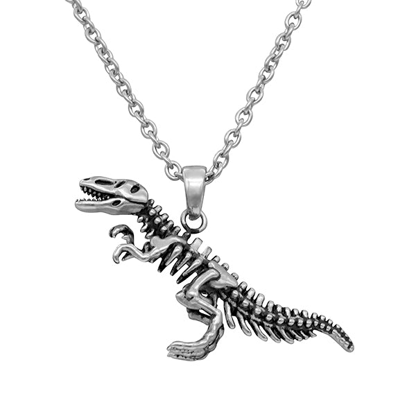 Jurassic Style T-Rex Skeleton Pendant Necklace - Stainless Steel Jewelry - Jewelry & Watches - Bijou Her -  -  - 