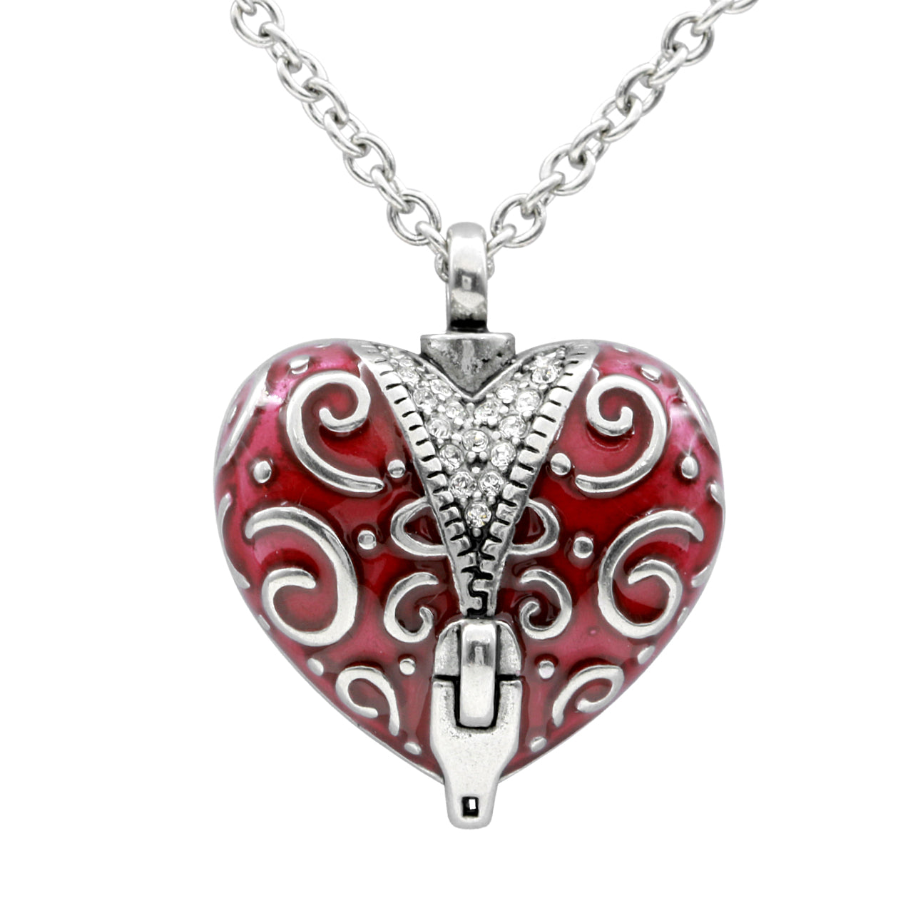 Unzip the Veil Heart Necklace - Stainless Steel Pendant with Swarovski Crystals - Jewelry & Watches - Bijou Her -  -  - 