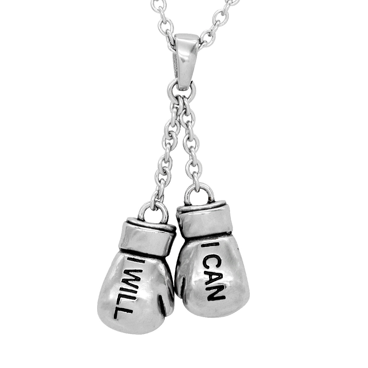 Stainless Steel Boxing Gloves Necklace - Positive Message Pendant - Jewelry & Watches - Bijou Her -  -  - 