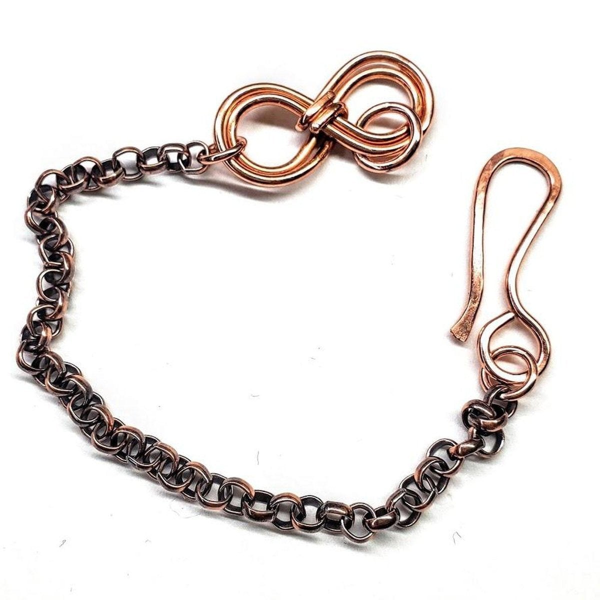 Handcrafted Copper Double Infinity Bracelet for Him and Her - Rustic Style, Available in 3 Sizes - Bracelets - Bijou Her -  -  - 