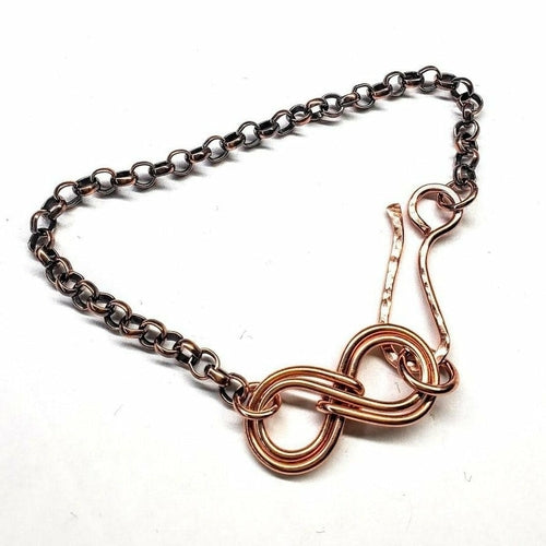 Handcrafted Copper Double Infinity Bracelet for Him and Her - Rustic Style, Available in 3 Sizes - Bracelets - Bijou Her - Size -  - 