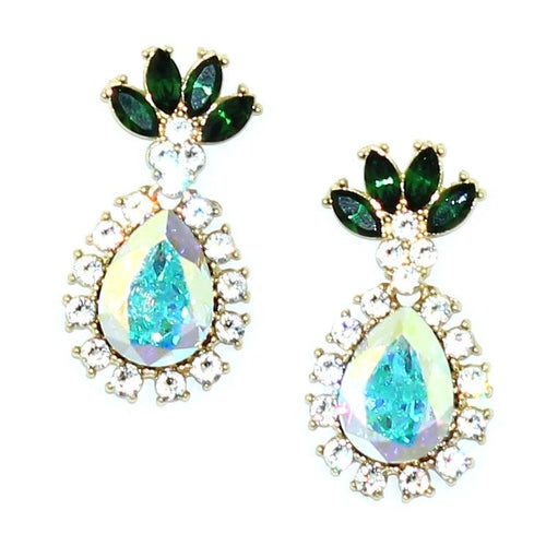 Island-Inspired Swarovski Crystal Pineapple Earrings: Hypoallergenic & Stylish Jewelry - Earrings - Bijou Her - Color -  - 