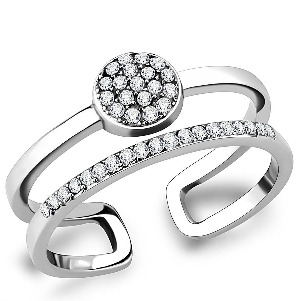 Women Stainless Steel Cubic Zirconia Rings DA048 - Jewelry & Watches - Bijou Her -  -  - 