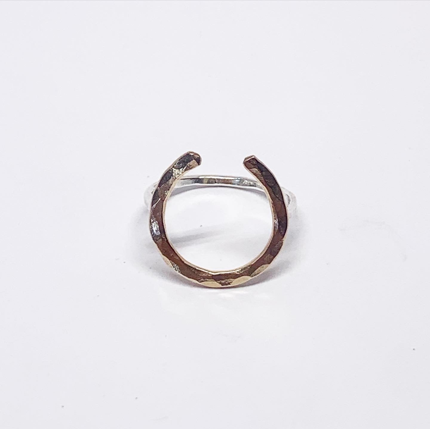 Handmade Lucky Horseshoe Ring - Two Toned Metal Options - Jewelry & Watches - Bijou Her -  -  - 