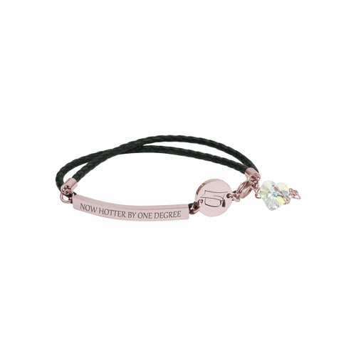 Inspirational Leather Bracelet with Austrian Crystals & Swarovski Crystal Disc - Jewelry & Watches - Bijou Her - Color - Option - 